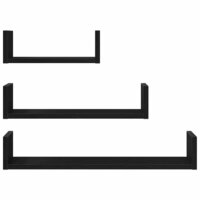 Wandschappen 3 st bewerkt hout zwart eiken 5