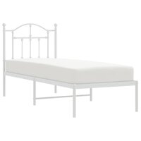 Bedframe met hoofdbord zonder matras metaal wit 75x190 cm 4