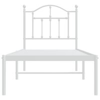 Bedframe met hoofdbord zonder matras metaal wit 75x190 cm 5