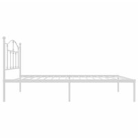 Bedframe met hoofdbord zonder matras metaal wit 75x190 cm 6