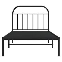 Bedframe met hoofdbord metaal zwart 100x190 cm 6