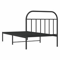 Bedframe met hoofdbord metaal zwart 100x190 cm 8