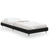 Bedframe bewerkt hout zwart 75x190 cm 2