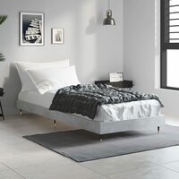 Bedframe bewerkt hout betongrijs 75x190 cm 3