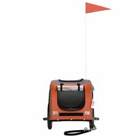 Hondenfietstrailer oxford stof en ijzer oranje en grijs 4