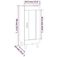 Dressoir 34,5x34x90 cm bewerkt hout grijs sonoma eikenkleurig 9