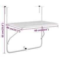 Balkontafel 60x40 cm staal wit 7
