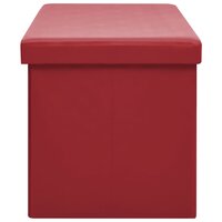 Opbergbank inklapbaar PVC wijnrood 4