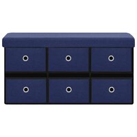 Opbergbank inklapbaar 76x38x38 cm kunstlinnen blauw 3