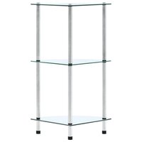 Kastje 3-laags 30x30x67 cm gehard glas transparant 3