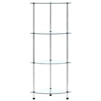 Kastje 4-laags 30x30x100 cm gehard glas transparant 3