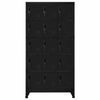 Lockerkast 90x40x180 cm staal zwart 2