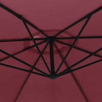 Zweefparasol met aluminium paal 350 cm bordeauxrood 7