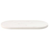 Tafelblad ovaal 60x30x2,5 cm massief grenenhout wit 3