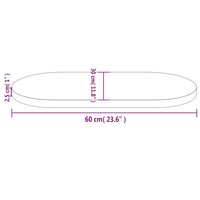 Tafelblad ovaal 60x30x2,5 cm massief grenenhout wit 7