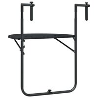 Balkontafel hangend 60x64x83,5 cm rattan-look kunststof zwart 4
