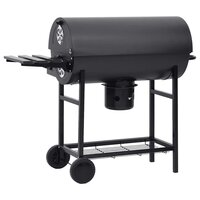 Barbecuevat met wielen en schappen 115x85x95 cm staal zwart 5
