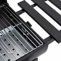 Barbecuevat met wielen en schappen 115x85x95 cm staal zwart 9