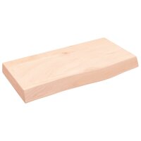 Wastafelblad 60x30x(2-6) cm onbehandeld massief hout 2