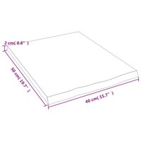 Wastafelblad 40x50x2 cm behandeld massief hout donkerbruin 6