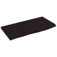 Wastafelblad 60x30x2 cm behandeld massief hout donkerbruin 2