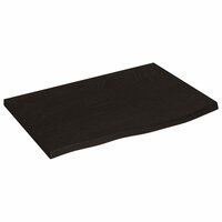 Wastafelblad 60x40x2 cm behandeld massief hout donkerbruin 2