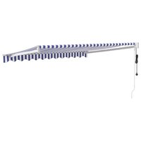 Luifel elektrisch uitschuifbaar 3,5x2,5 m blauw en wit 5