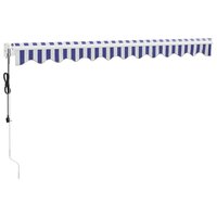 Luifel elektrisch uitschuifbaar 3,5x2,5 m blauw en wit 6