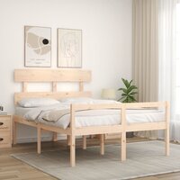Seniorenbed met hoofdbord massief hout 140x190 cm 3