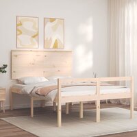 Seniorenbed met hoofdbord massief hout 140x200 cm 3