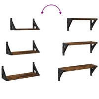 3-delige Wandschappenset bewerkt hout gerookt eikenkleurig 7
