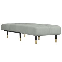 Chaise longue fluweel lichtgrijs 3