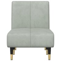 Chaise longue fluweel lichtgrijs 4