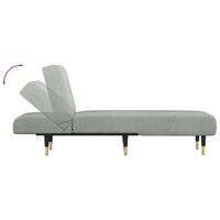 Chaise longue fluweel lichtgrijs 6