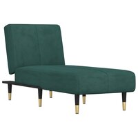 Chaise longue fluweel donkergroen 2