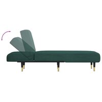 Chaise longue fluweel donkergroen 6