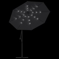 Zweefparasol met LED en stalen paal 300 cm zwart 6