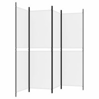 Kamerscherm met 4 panelen 200x180 cm stof wit 4