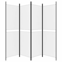 Kamerscherm met 4 panelen 200x180 cm stof wit 5