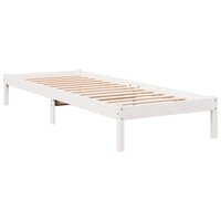 Bedframe extra lang zonder matras grenenhout wit 100x220 cm 3
