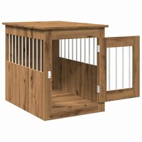 Hondenbench 55x75x65 cm bewerkt hout artisanaal eikenkleurig 5