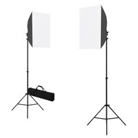Fotostudioset met softboxlampen en achtergronden 8