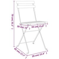 Bistrostoelen 6 st inklapbaar massief teakhout en staal 9