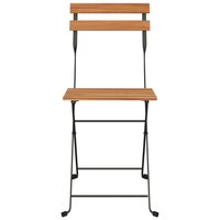 Bistrostoelen 8 st inklapbaar massief teakhout en staal 7