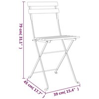 Bistrostoelen 2 st inklapbaar massief teakhout en staal 9