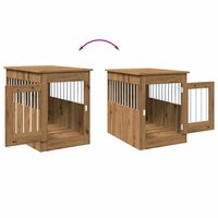 Hondenbench 55x80x68 cm bewerkt hout artisanaal eikenkleurig 8