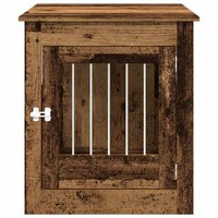 Hondenbench 64,5x80x71 cm bewerkt hout oud houtkleurig 4