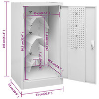 Zadelkast 53x53x105 cm staal lichtgrijs   9