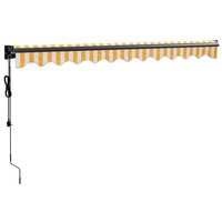 Luifel elektrisch uitschuifbaar 3,5x2,5 m geel en wit 6