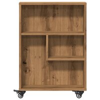 Opbergtrolley smal 48x13x68 cm bewerkt hout artisanaal eiken 4